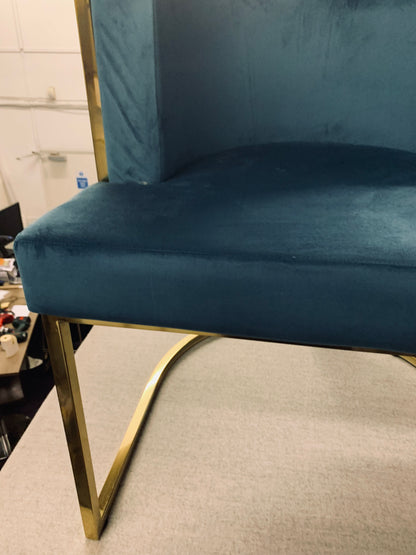 Quality Modern Living Room Accent Chair Hotel Blue Office Tub Chair with Honeycomb Backing