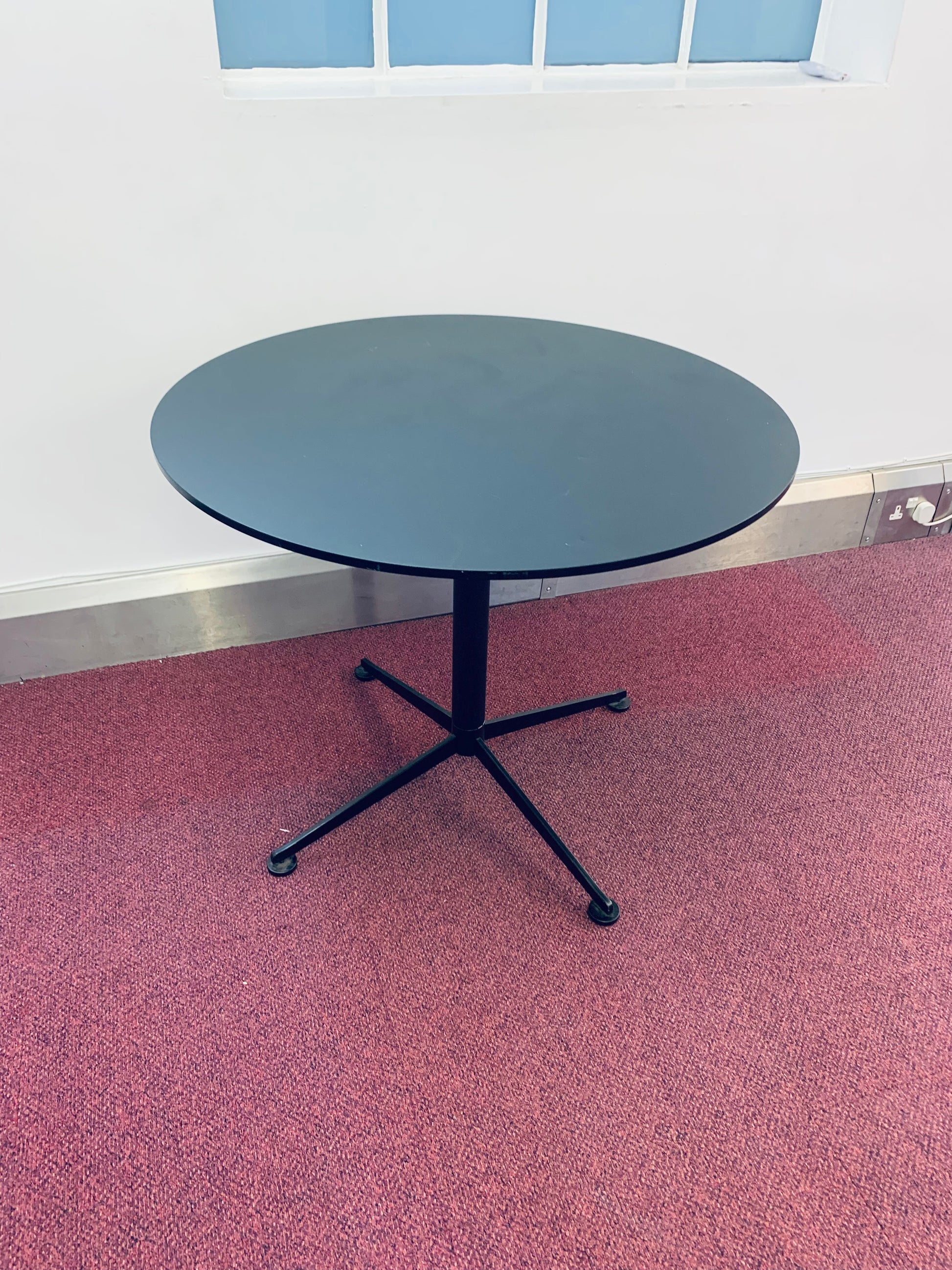 Black round office table