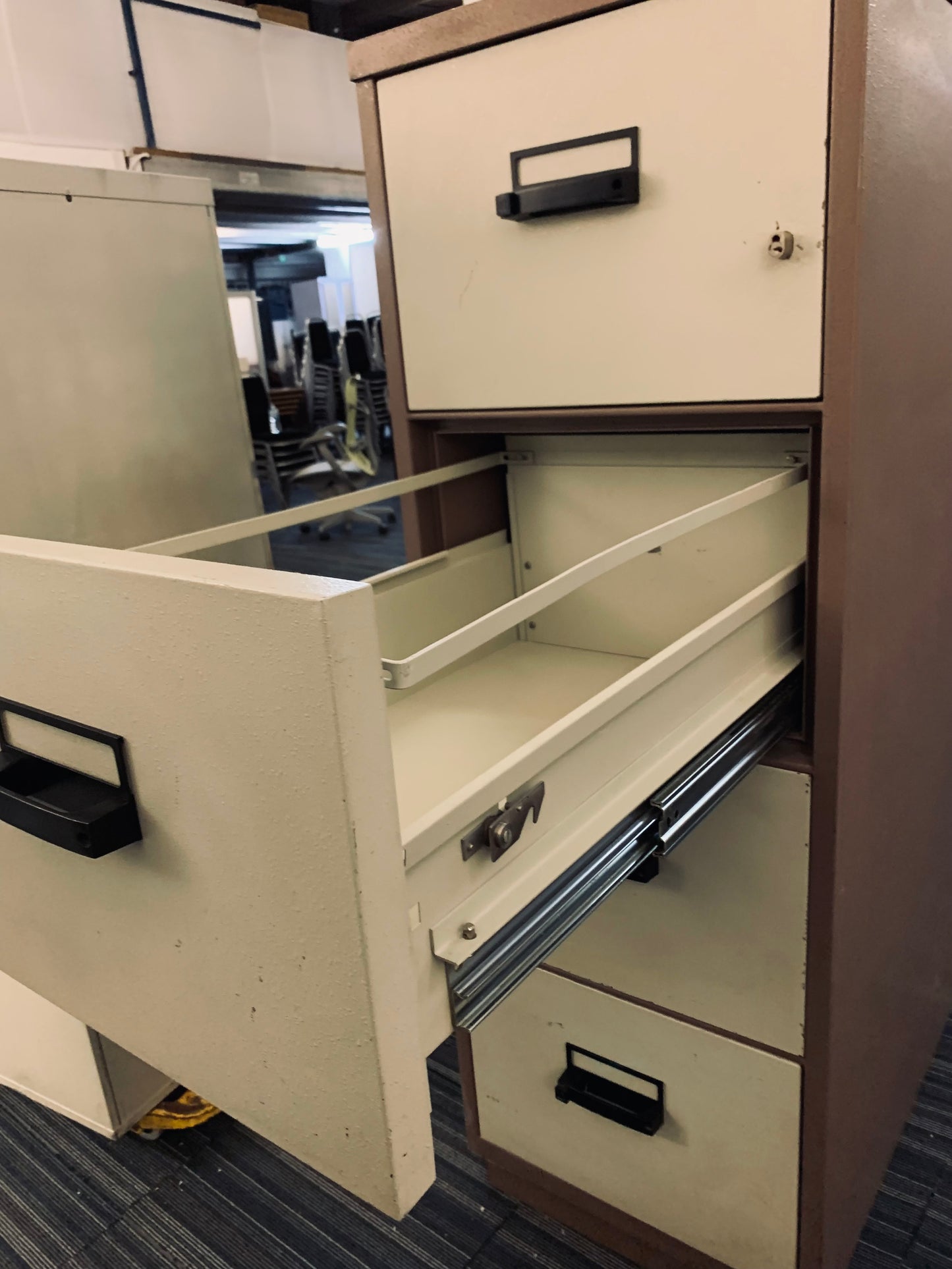 Used 4 Drawer Industrial Heavy Duty Safe in Brown