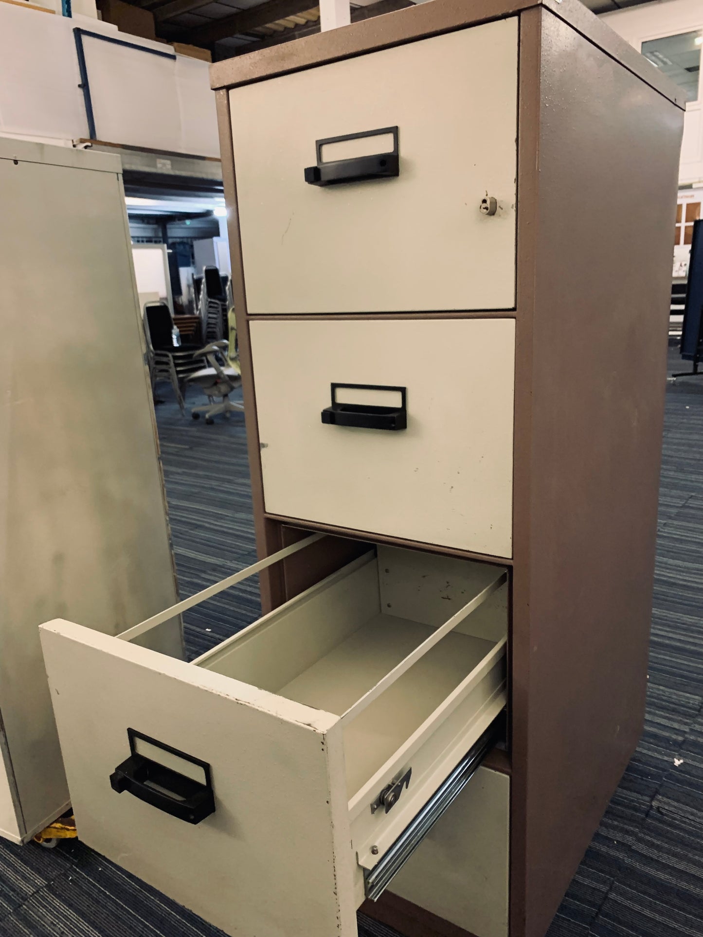Used 4 Drawer Industrial Heavy Duty Safe in Brown