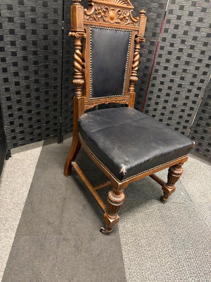 Second Hand Late Victorian Goodall, Lamb & Heighway Dining Chair In The Gothic Revival Style
