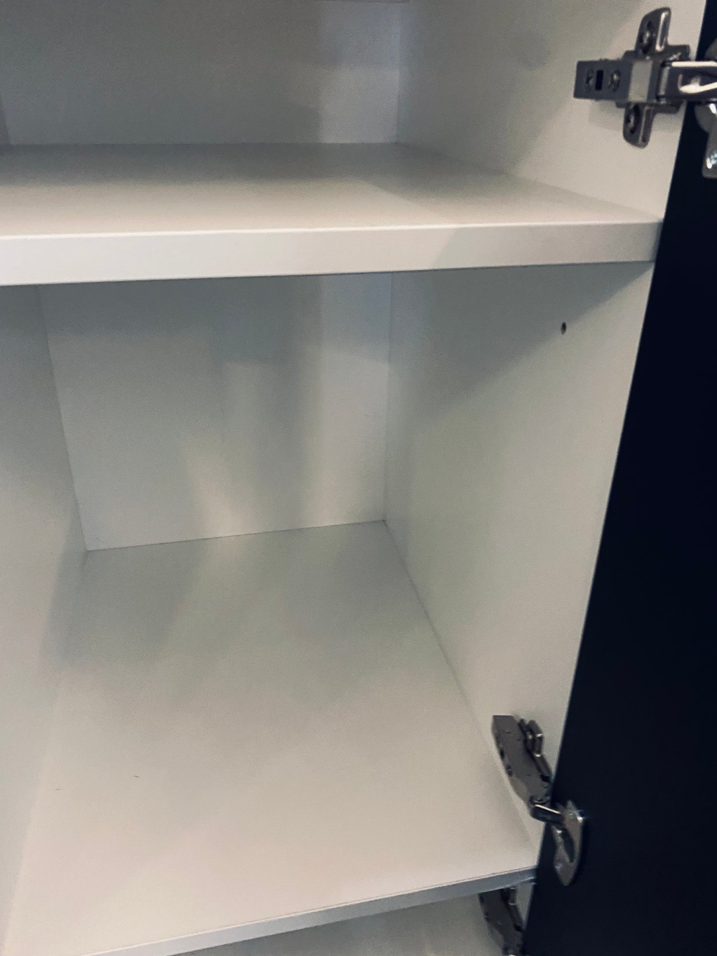 Open locker White and black contrast