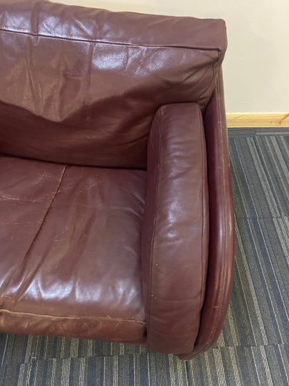 Used single leather armchair Mauve