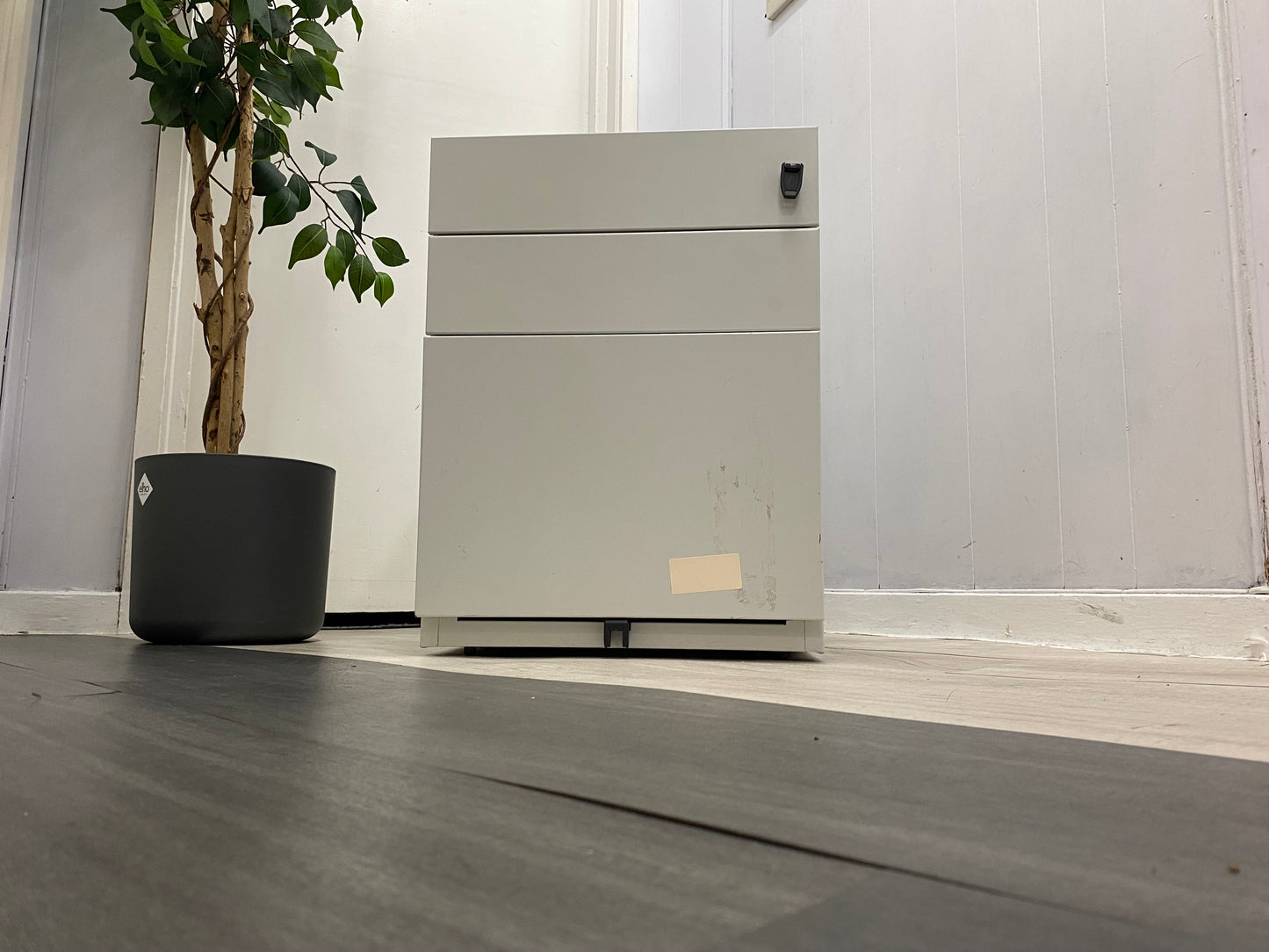 Pale Grey Office Under Desk Drawer, W= 42cm H= 56cm D= 56.5cm