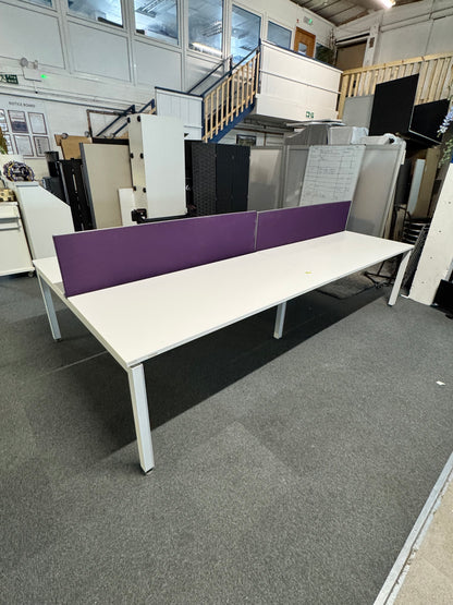 Four person Herman Miller Pod Bench Desk with divider - 320cm x 160cm