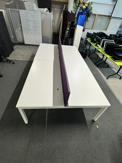 Four person Herman Miller Pod Bench Desk with divider - 320cm x 160cm
