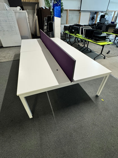 Four person Herman Miller Pod Bench Desk with divider - 320cm x 160cm