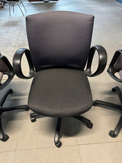 Deep Purple and Black Swivel Office Chair