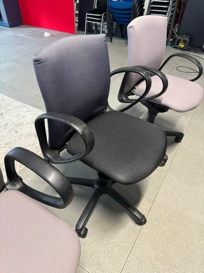 Deep Purple and Black Swivel Office Chair