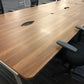 Second Hand 6 Pod Office Call centre Desk in Walnut Finish for Commercial Office-space - 480cm x 160cm