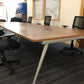 Second Hand 6 Pod Office Call centre Desk in Walnut Finish for Commercial Office-space - 480cm x 160cm