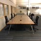 Second Hand 6 Pod Office Call centre Desk in Walnut Finish for Commercial Office-space - 480cm x 160cm
