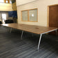 Second Hand 6 Pod Office Call centre Desk in Walnut Finish for Commercial Office-space - 480cm x 160cm