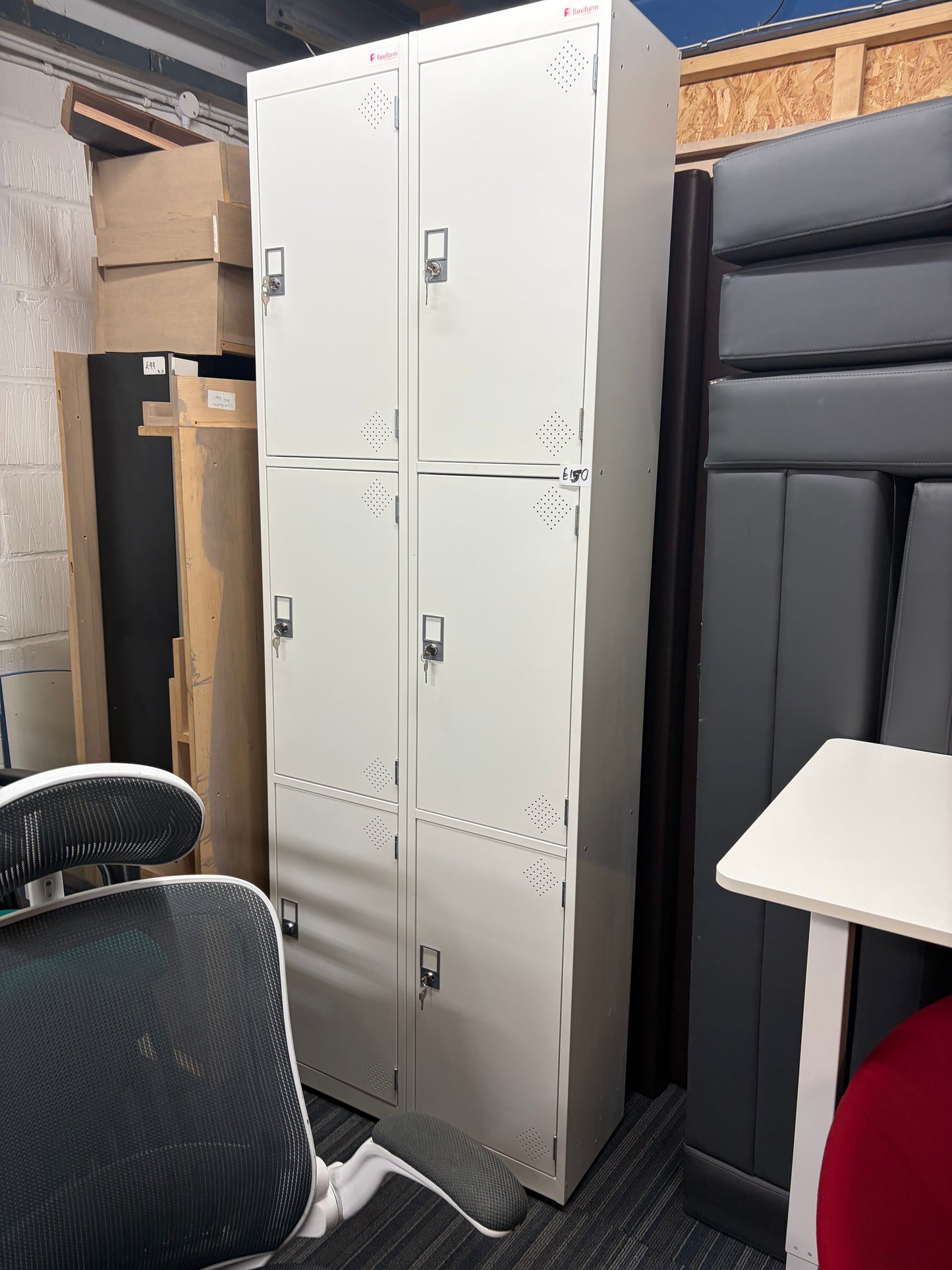 Used white 6 door locker office