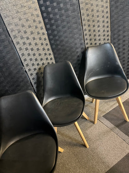 Used 3 x Black and brown legged chairs £30 each