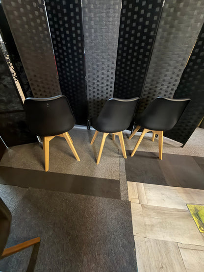 Used 3 x Black and brown legged chairs £30 each