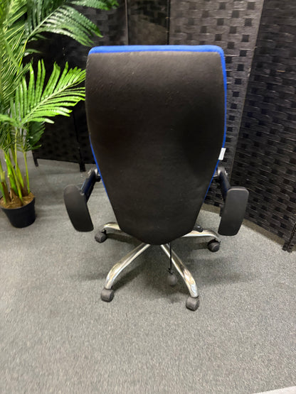 Used Office chair adjustable ergonomic blue swivel