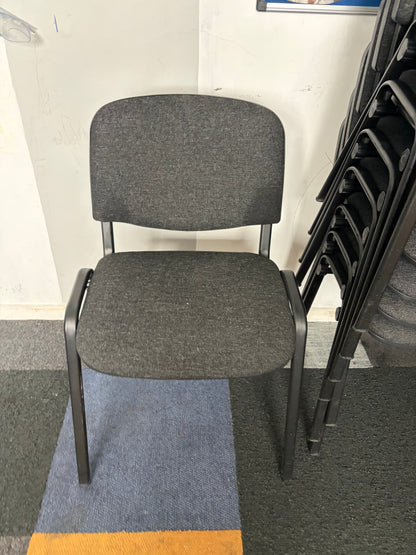 Used conference stacking stick leg stackable office chair grey