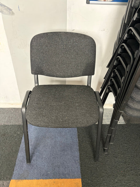 Used conference stacking stick leg stackable office chair grey