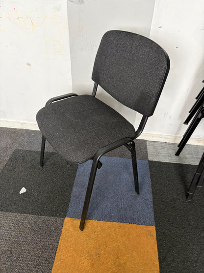 Used conference stacking stick leg stackable office chair grey