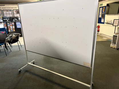 Secondhand double-sided magnetic mobile white boards  H 175cm W 180cm (H board itself 120 cm) D 55cm