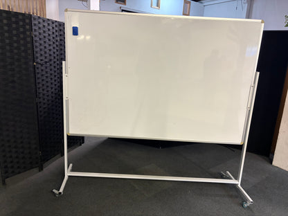 Secondhand double-sided magnetic mobile white boards  H 175cm W 180cm (H board itself 120 cm) D 55cm