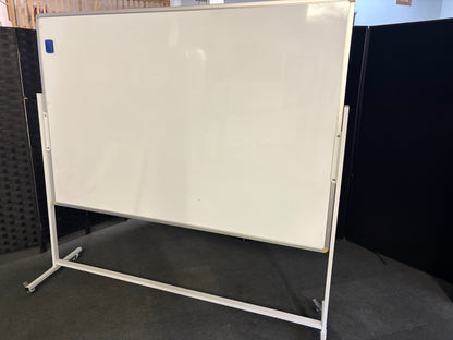Secondhand double-sided magnetic mobile white boards  H 175cm W 180cm (H board itself 120 cm) D 55cm