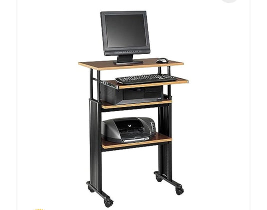 Used desk mobile  with a melamine laminate top and a steel frame h 123cm x d 50 x w 75cm