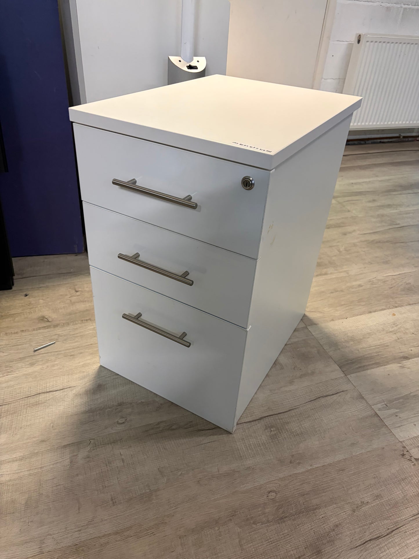 Used 3 drawer pedestal/under desk drawe - H 70cm W 43.5cm D 60cm