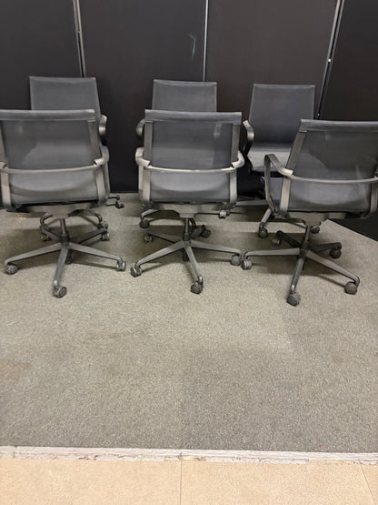 Used chairs meeting swivel office grey all mesh chairs