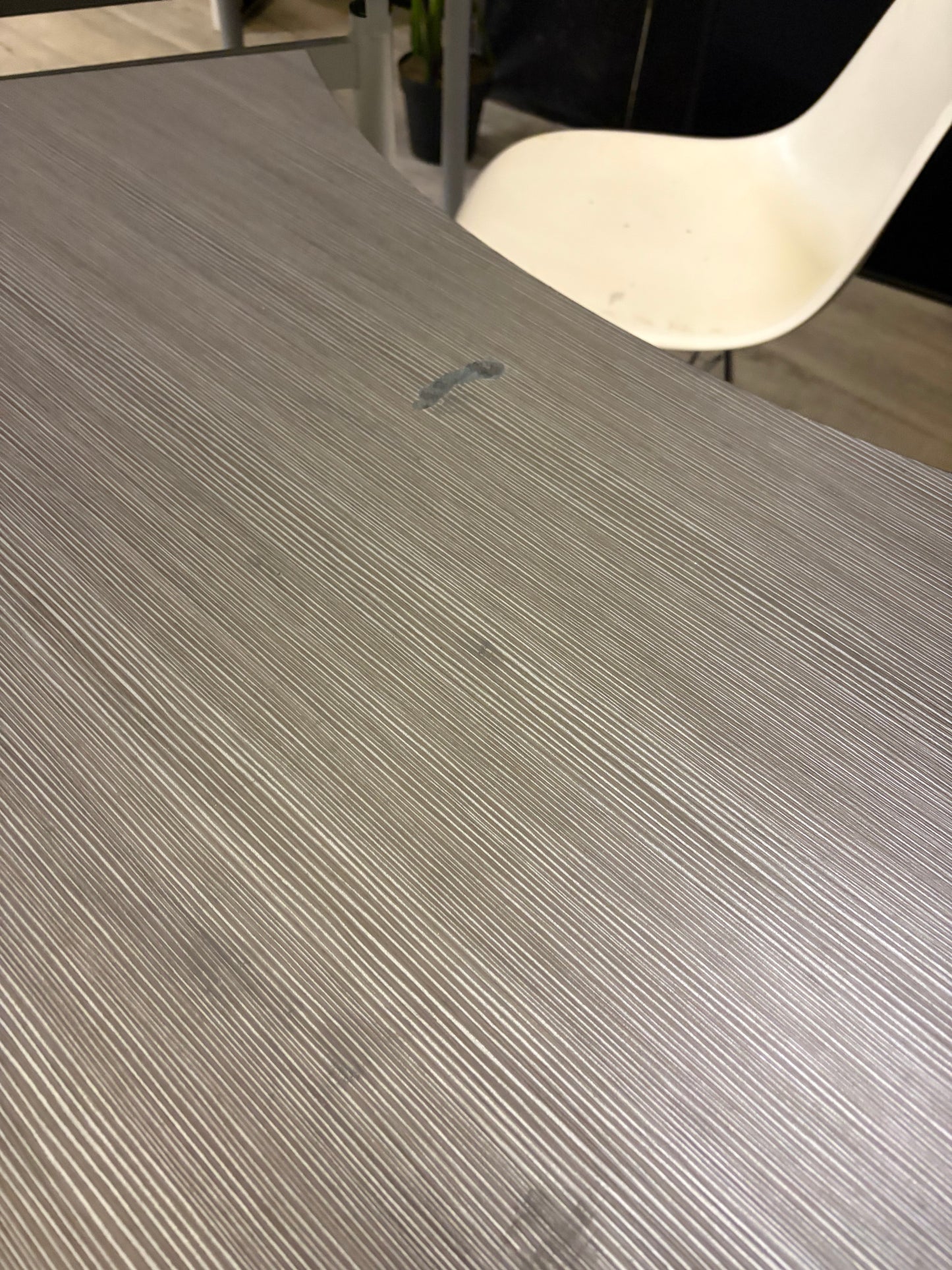 Used Metroplan conference table folding textured grey brown top 136cm x 68cm
