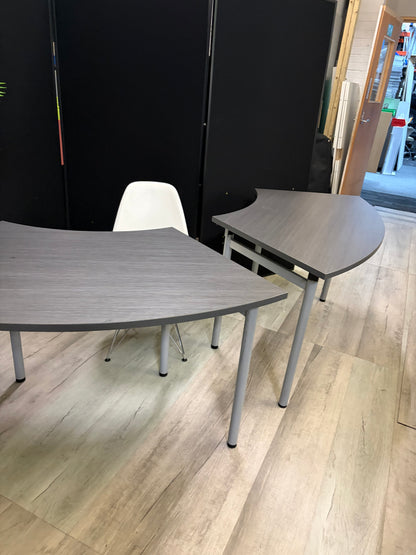 Used Metroplan conference table folding textured grey brown top 136cm x 68cm