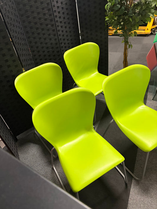 Used steelcase West side chair in green sled leg base £120 each chair