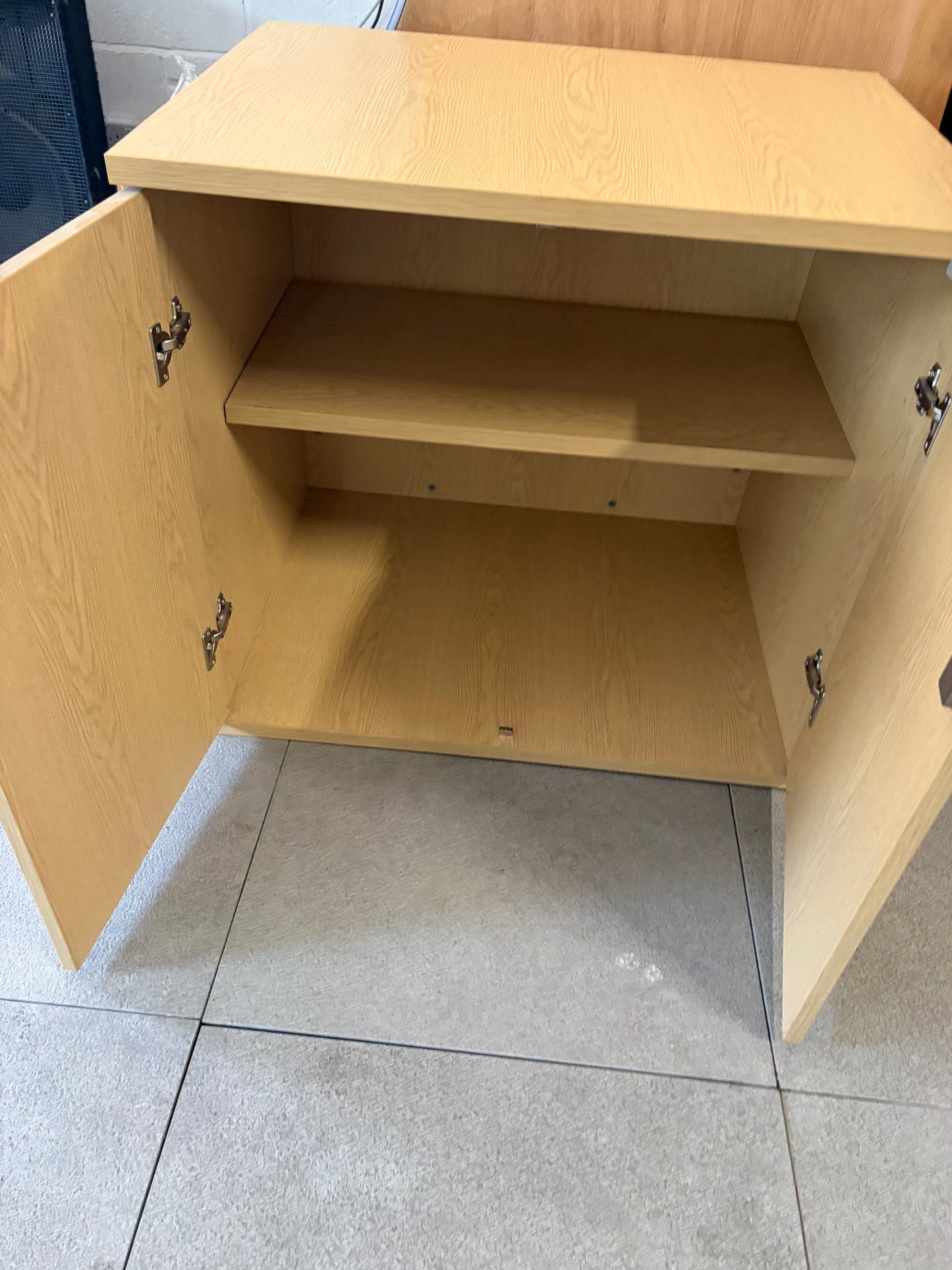 Used Credenza Sideboard Veneer light wood Boardroom office storage H73cm W 80cm D 60cm