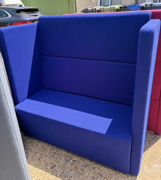 Second hand Creed-Miles Royal Blue Acoustic booth seating unit H 130cm  W 135cm  D 59 cm