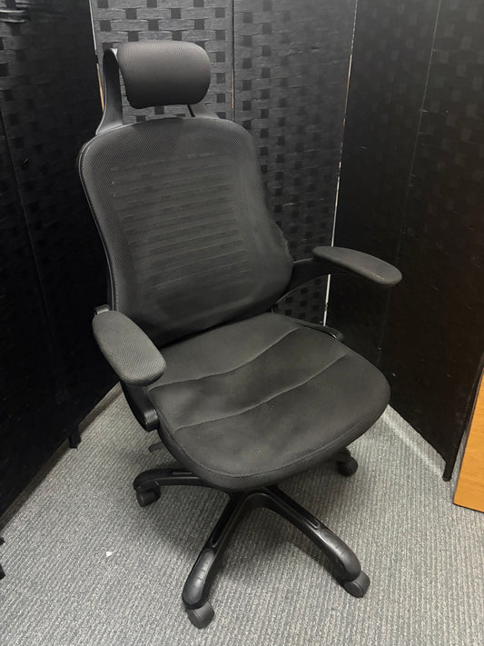 Used Black High Back Ergonomic Office Mesh Chair Adjustable Executive Manager Chair with Headrest