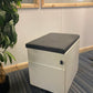 Contrast white/grey 2 drawer pedestals with magnetic integrated seating