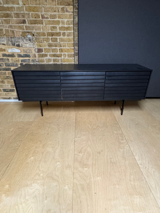 Black Office Storage Credenza, Three door unit H 69.5CM X W 177CM X D 47CM