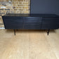 Black Office Storage Credenza, Three door unit H 69.5CM X W 177CM X D 47CM