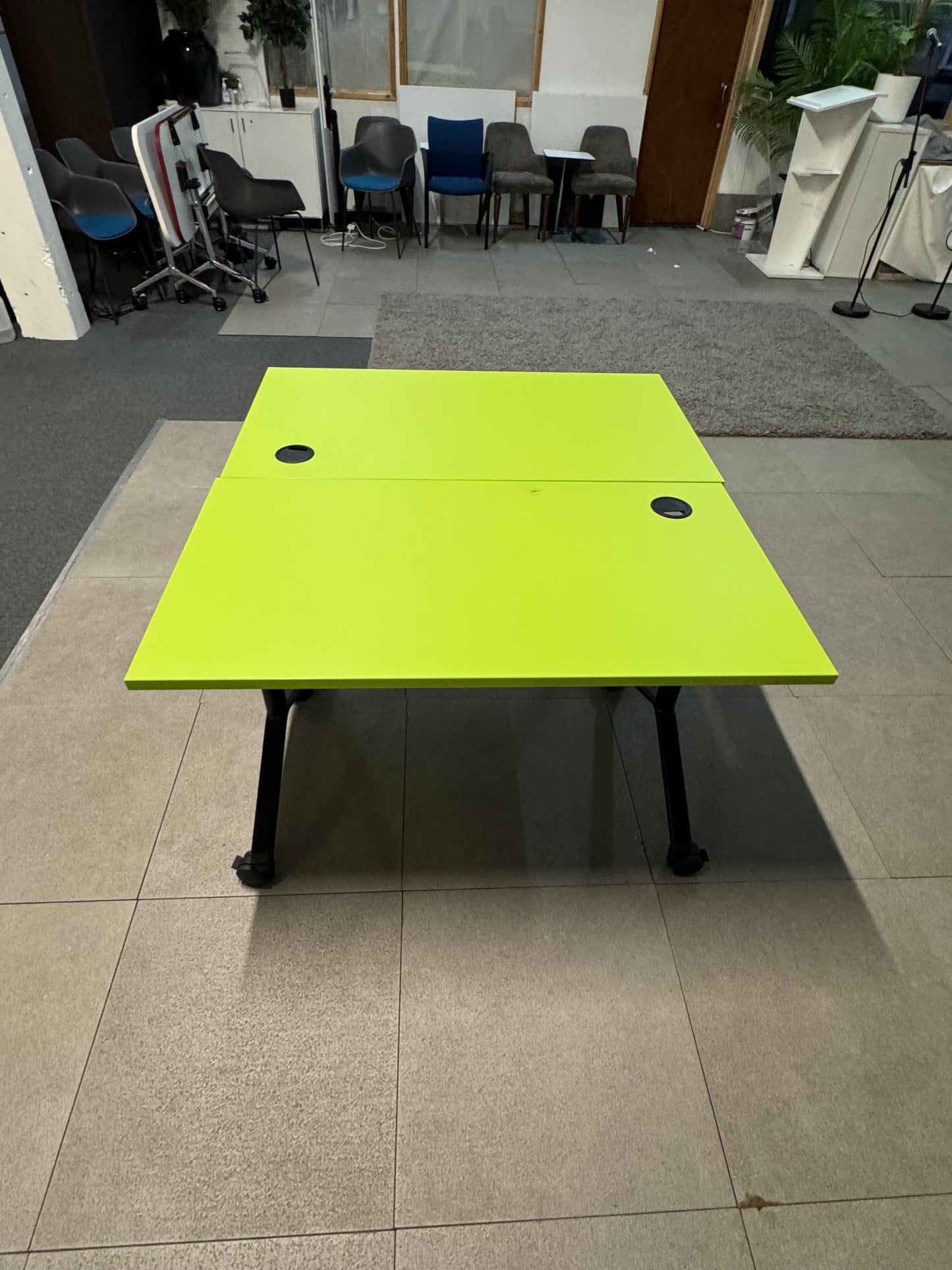 Verco Folding Colour Office Table Mobile lime green conference Desk