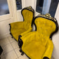 Victorian antique style yellow arm chairs