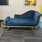 Decorative French empire style scroll end chaise lounge