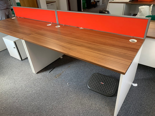 Used office desks computer task study walnut finish home office 160cm x 80cm -Pedestal sold separately