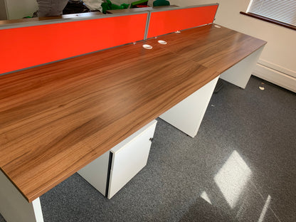 Used office desks computer task study walnut finish home office 160cm x 80cm -Pedestal sold separately