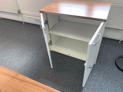 Used credenza Office Cupboard boardroom storage white walnut top H73cm  W80 cm D53cm