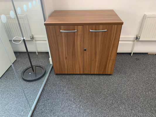 Used credenza Office Cupboard boardroom storage walnut finish H73cm  W80 cm D53cm