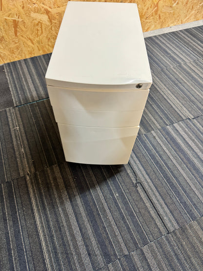 White Metal 3 Drawer Cabinet