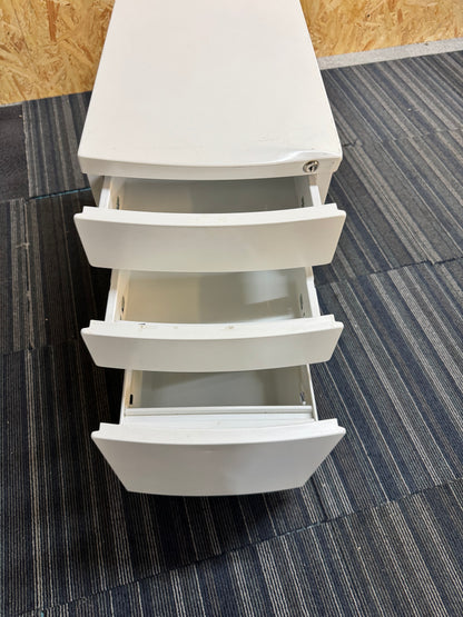 White Metal 3 Drawer Cabinet