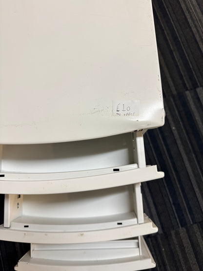 White Metal 3 Drawer Cabinet