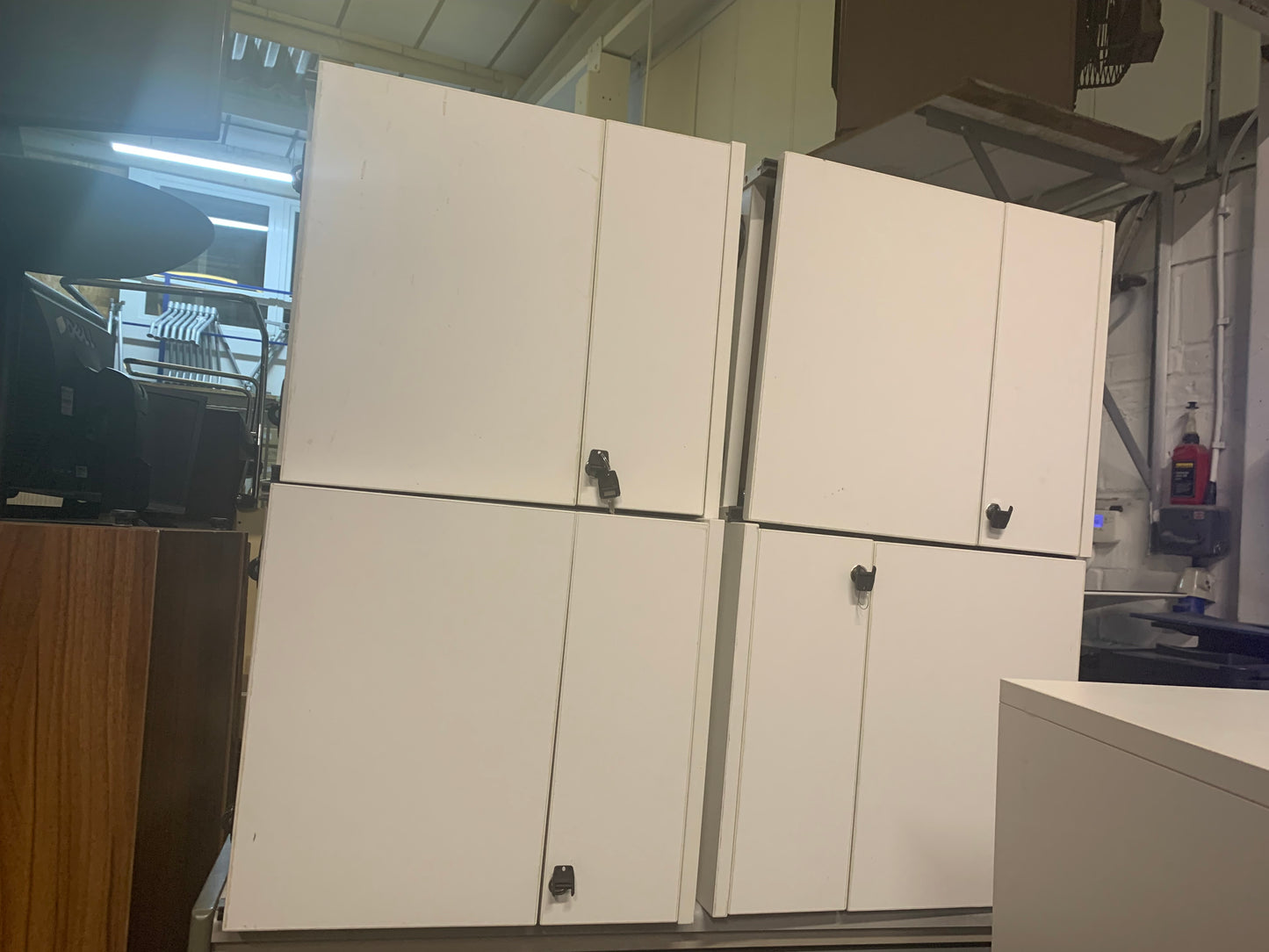 Used pedestal Office drawers storage white 2 drawer H50cm  W43cm D59.5cm